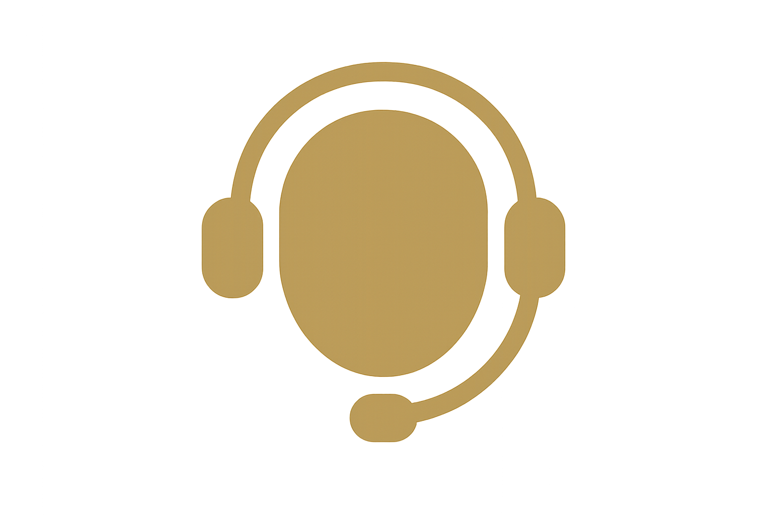 Kundenservice symbol mit Headset, Farbcode #BF963F ohne hintergrund